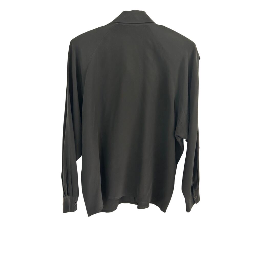 Gary Fabrikant Vintage Silk Shirt Womens SZ14 Black Beaded Western 80s 90s - Picture 7 of 8